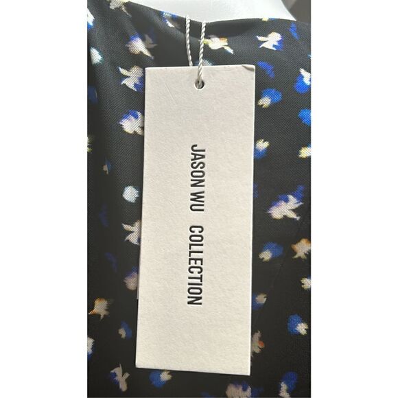 $1895 Jason Wu V-Neck Long Sleeve Floral Print Jersey Dress Size 12 - Picture 6 of 9